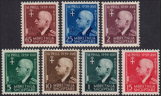 MMOCC205 - 1942 -  Occupazione Italiana dell'Albania, 3° anniversario dell'unione Italo-Albanese, nuovi con gomma integra (30/36)