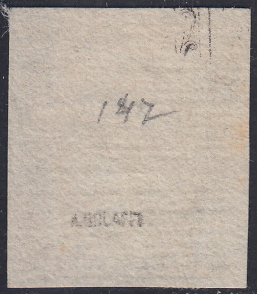 MOD101 - 1854 - Aquila estense, francobollo per giornali b.g. cen.9 lettere piccole prova su carta bianca porosa nuova non gommata (P34)