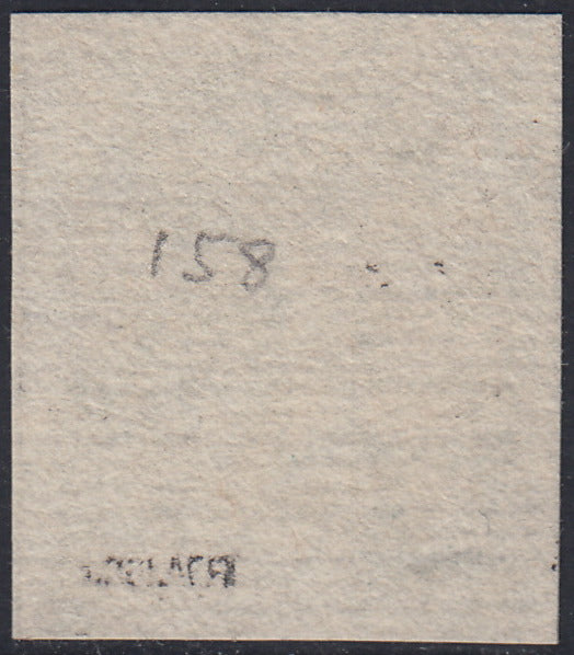 MOD105 - 1854 - Aquila estense, francobollo per giornali b.g. cen.9 lettere piccole prova su carta bianca porosa nuova non gommata (P34)