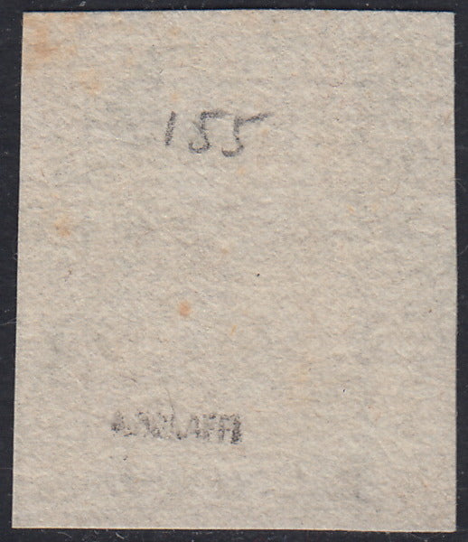 MOD110 - 1854 - Aquila estense, francobollo per giornali b.g. cen.9 lettere piccole prova su carta bianca porosa nuova non gommata (P34)