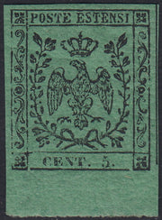 1852 - Duchy of Modena issue with dot after the figure, c. 10 new pink rubber intact (9)