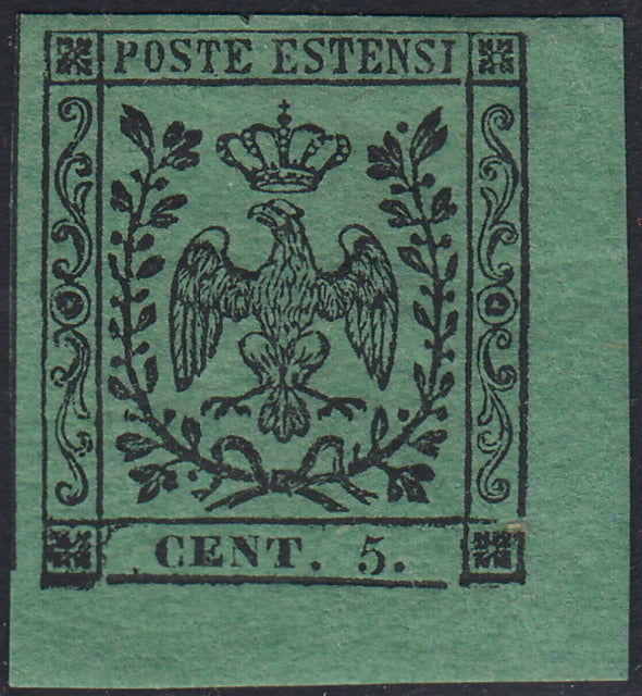 1852 - Duchy of Modena issue with dot after the figure, c. 10 new pink rubber intact (9)
