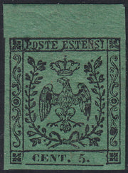 1852 - Duchy of Modena issue with dot after the figure, c. 10 new pink rubber intact (9)