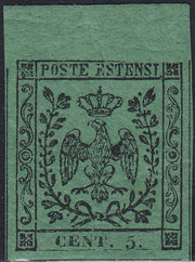 1852 - Duchy of Modena issue with dot after the figure, c. 10 new pink rubber intact (9)