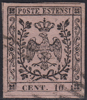 1852 - Duchy of Modena issue with dot after the figure, c. 10 new pink rubber intact (9)