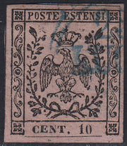 1852 - Duchy of Modena issue with dot after the figure, c. 10 new pink rubber intact (9)