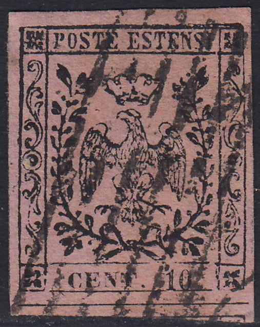 1852 - Duchy of Modena issue with dot after the figure, c. 10 new pink rubber intact (9)