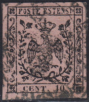 1852 - Duchy of Modena issue with dot after the figure, c. 10 new pink rubber intact (9)