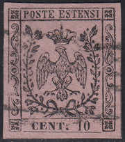 1852 - Duchy of Modena issue with dot after the figure, c. 10 new pink rubber intact (9)