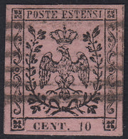 1852 - Duchy of Modena issue with dot after the figure, c. 10 new pink rubber intact (9)