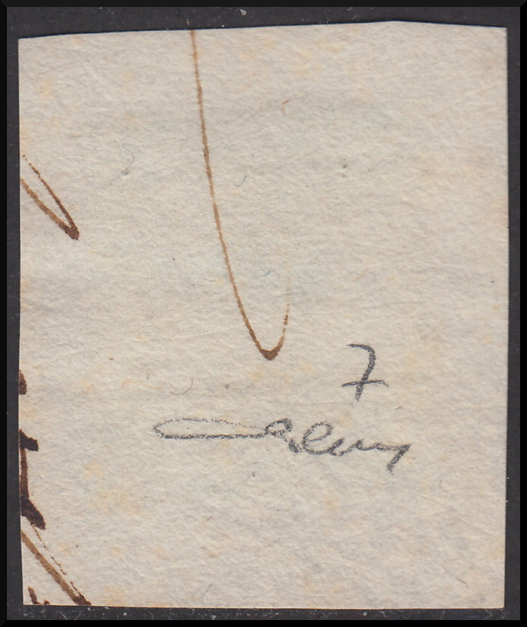 Mod36 - 1852 - Aquila estense, emissione con punto dopo la cifra, c. 5 verde usato su frammento (7)