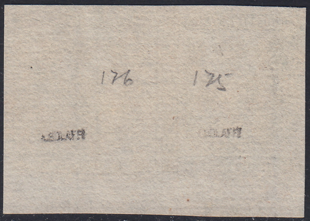 MOD96 - 1854 - Aquila estense, francobollo per giornali b.g. cen.9 lettere piccole prova su carta bianca porosa nuova non gommata coppia orizzontale con interspazio in basso (P34)