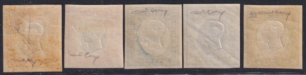 MV3 - 1861 - Non emessi, serie di 5 esemplari nuovi con gomma originale (1/5)