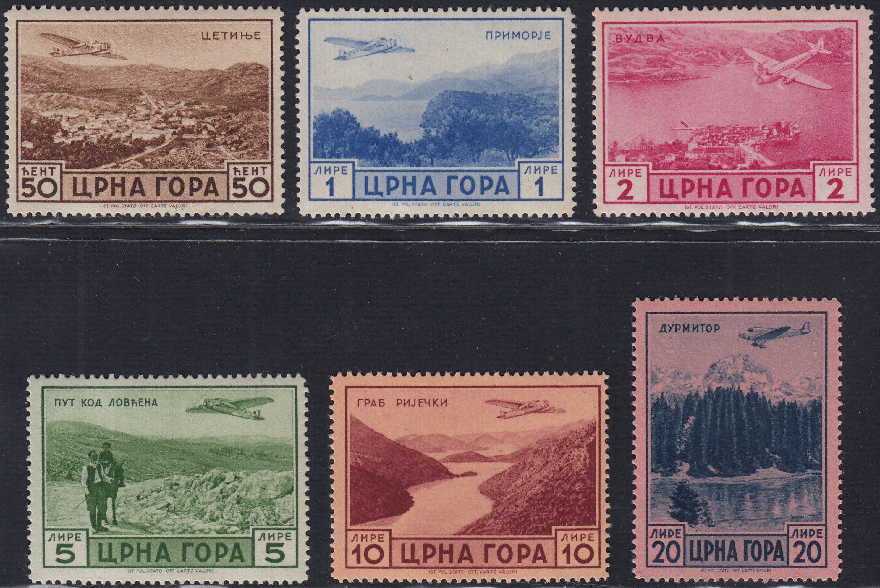 1943 - Stamps from Serto della Montagna, complete set of Ordinary Mail + Air Mail, new with original gum (60/69, A26/31)