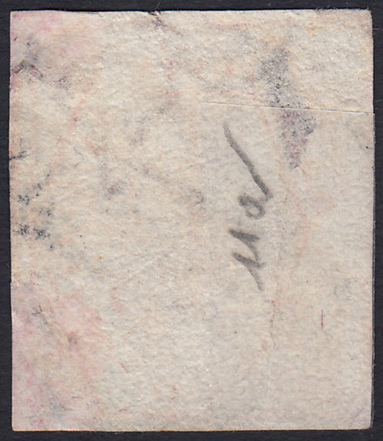 Nap43 - 1858 - Regno di Napoli 10 grana rosa carminio chiaro II tavola usato (11a)
