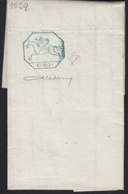 ND107 - 1824 - Cavallini, emissione provvisoria c. 50 azzurro su documento spedito da Torino per Vercelli 23/9/1824 (3)