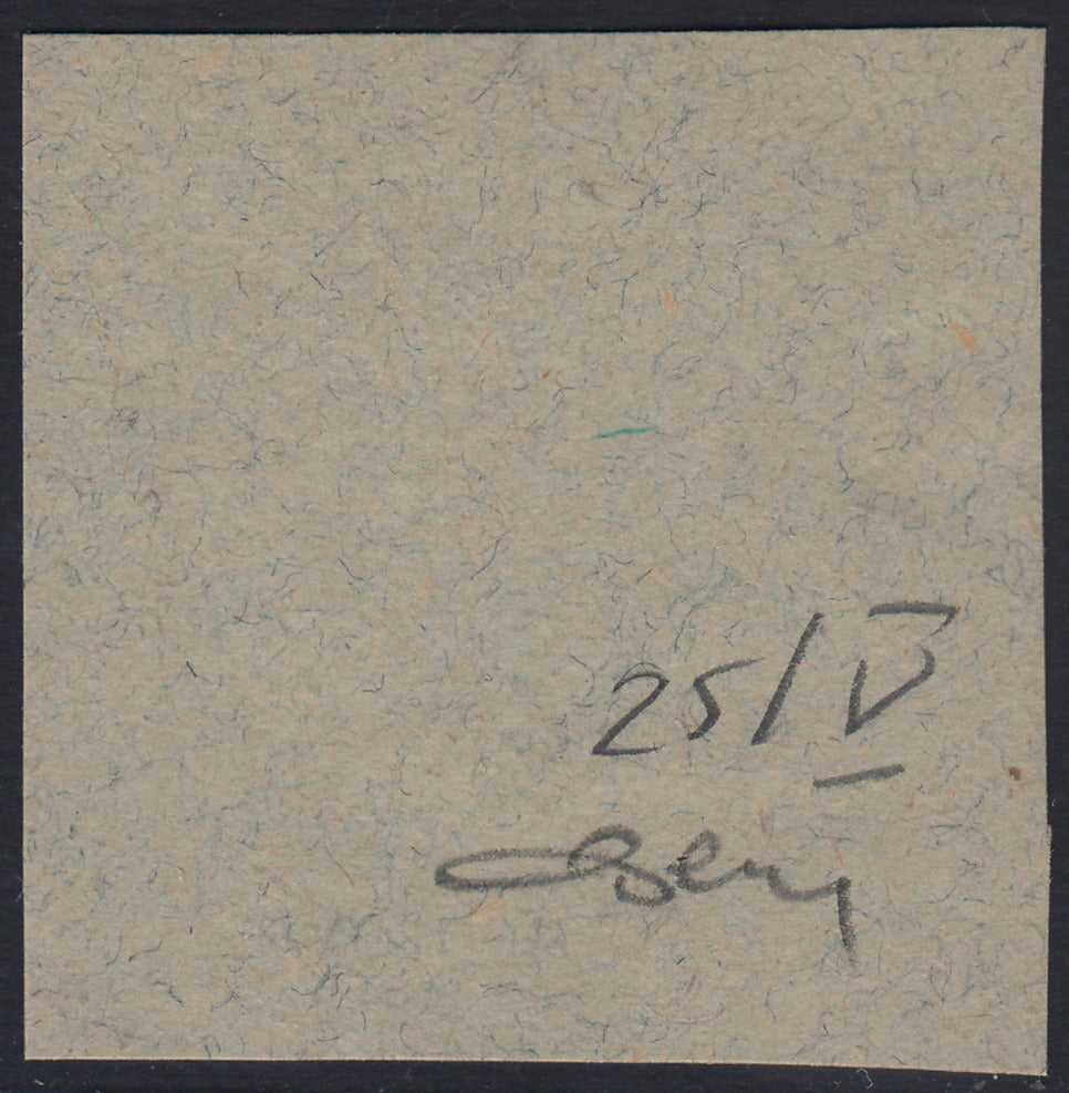 ND133 - 1918 - Francobollo d'Ungheria "Carlo e Zita", 20 filler bruno, soprastampa a mano FIUME del V tipo, usato su frammento (25/V)