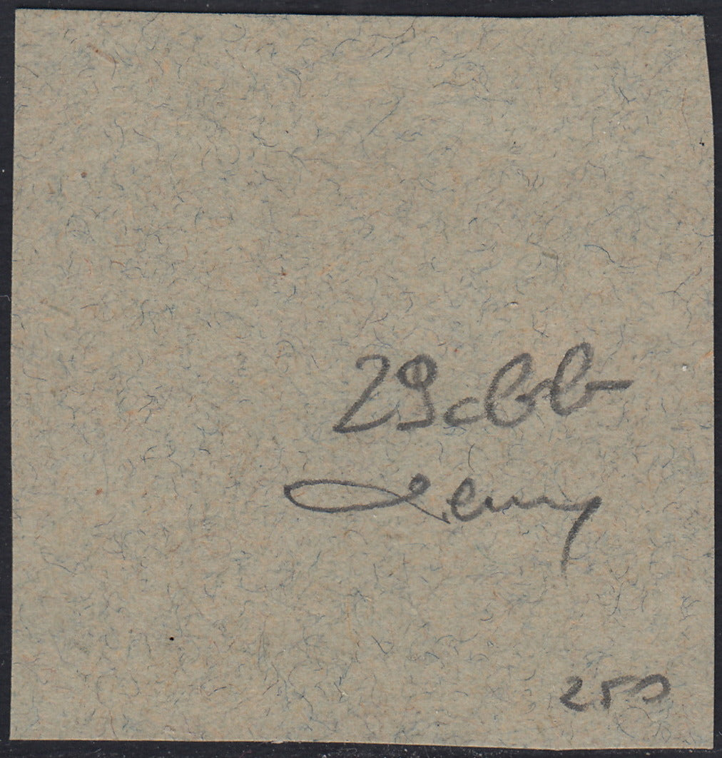 ND135 - 1918 - Segnatasse d'Ungheria 6 filler verde e rosso soprastampa FIUME a macchina e FRANCO 45 a mano fortemente spostata in alto, usato su frammento (29cbb)