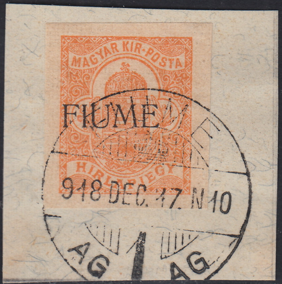 ND138 - 1918 - Giornali d'austria, 2 filler arancio usato su frammento (1)