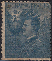 ND18 - 1907 - Michetti, prova di incisione "Lire Una Regno d'Italia" azzurro, nuovo con gomma originale, del tutto inconsueto.