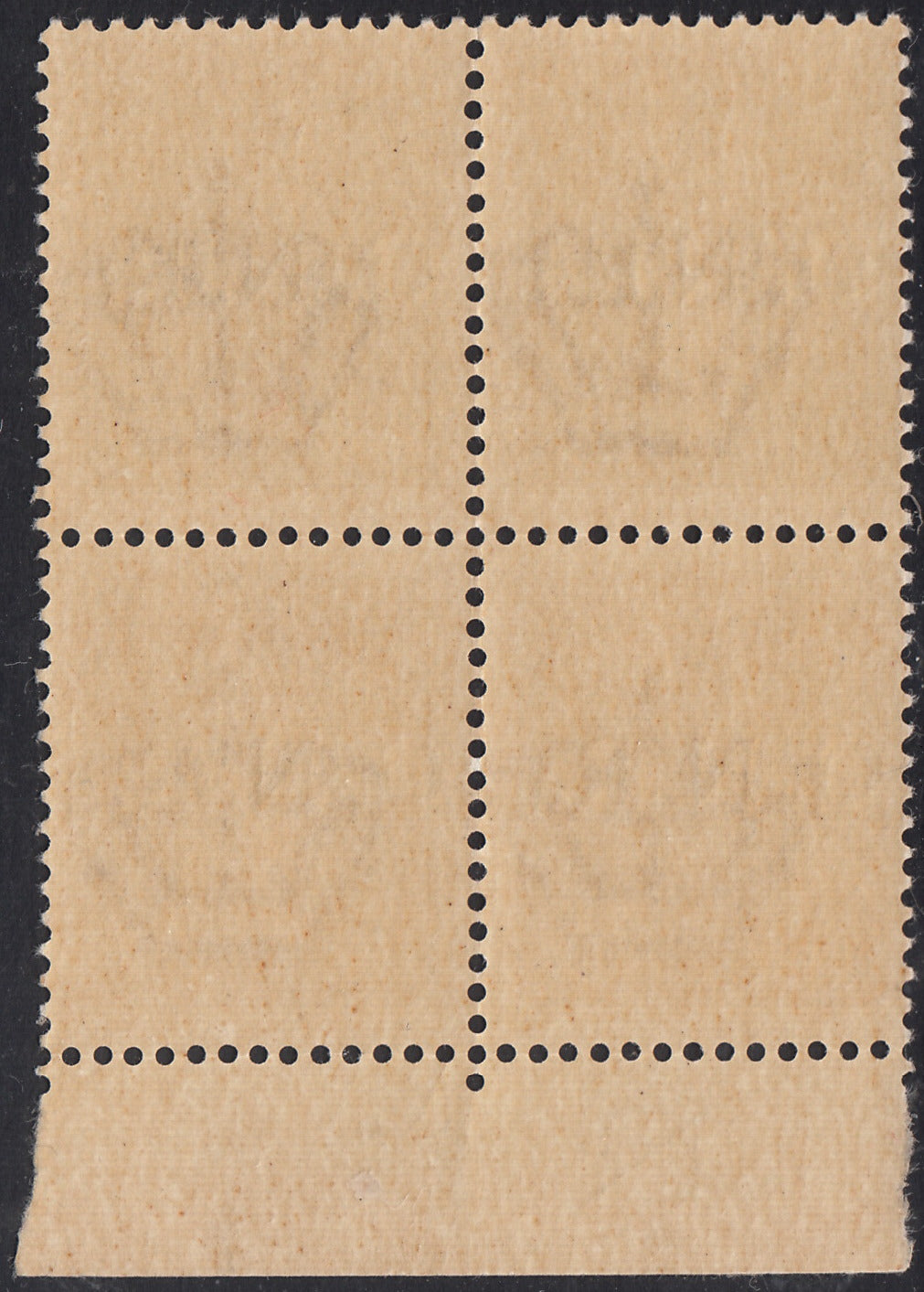 ND45 - 1944 - GNR tiratura di Brescia, Posta Aerea c.75 bruno giallo in quartina di cui il primo ha varietà "R accostata ad N", nuova integra (119/I + 119/If)