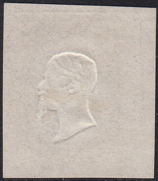 ND74 - 1861 - IV emissione prova di colore in giallo chiarissimo del c. 10 con le diciture lspeculari (14, prova)