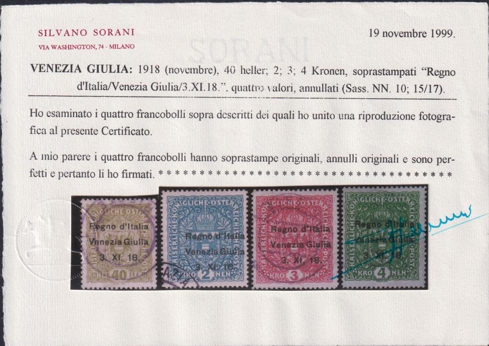 Redeemed lands - Venezia Giulia, overprinted Italian stamps, complete set of 11 new TL stamps (19/29)