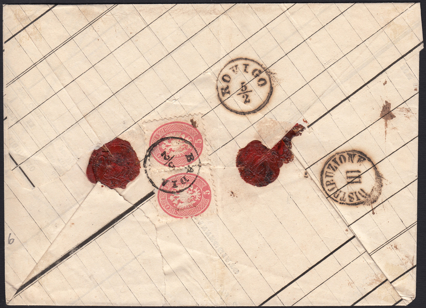 1852 - Papal State I issue 50 used blue baj (10)