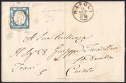 NPRSP22 - Lettera spedita da Napoli per Corato 11/1/62 affrancata con 2 grana azzurro di splendida qualità (20b)