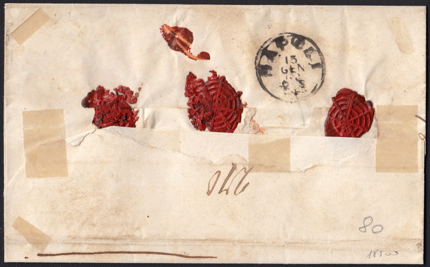 1861 - 1 black grain, copy with triple effigy, new with original rubber (19 AD). Cardillo certificate.