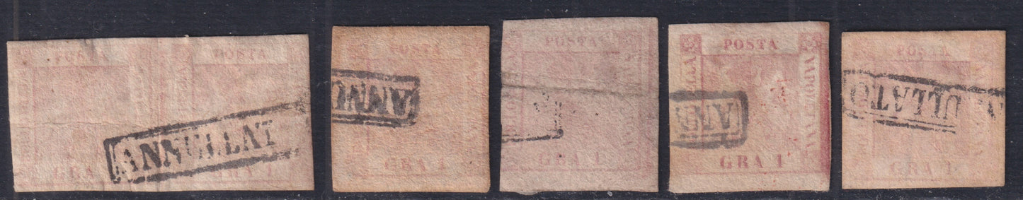 1858 - Kingdom of Naples 20 grana brownish pink I table used with original cancellation (12)