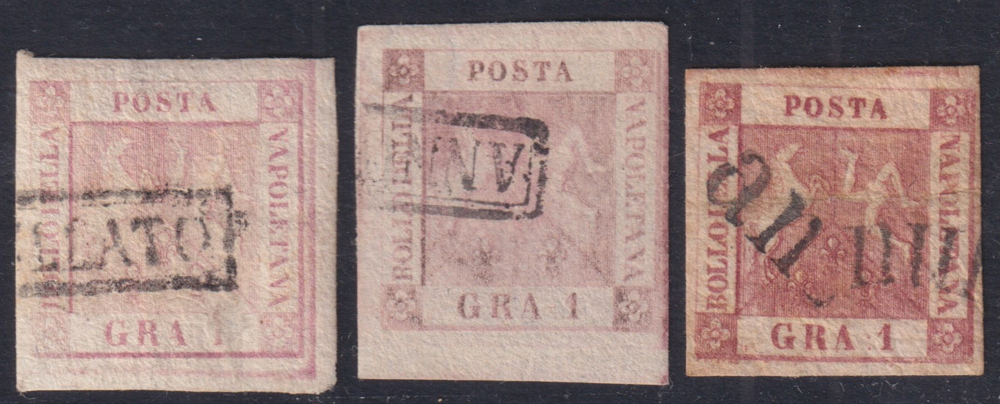 1858 - Kingdom of Naples 20 grana brownish pink I table used with original cancellation (12)