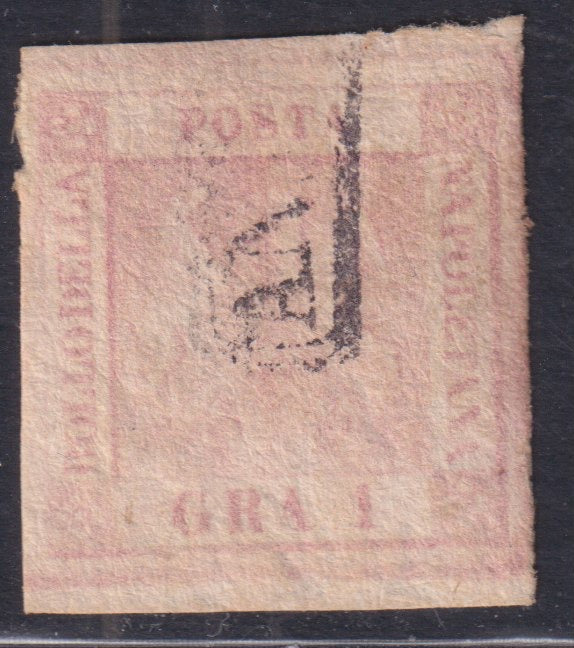 1858 - Kingdom of Naples 20 grana brownish pink I table used with original cancellation (12)
