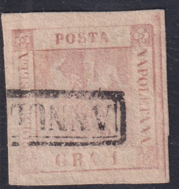 1858 - Kingdom of Naples 20 grana brownish pink I table used with original cancellation (12)