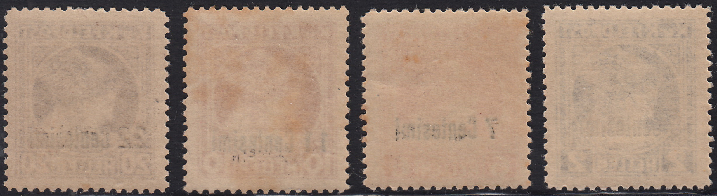1918 - Austrian occupation of Friuli and Veneto, Bosnian espressos overprinted with "3 cents." red and "6 cent." olive green new with rubber (1, 2 + R1, R2) 