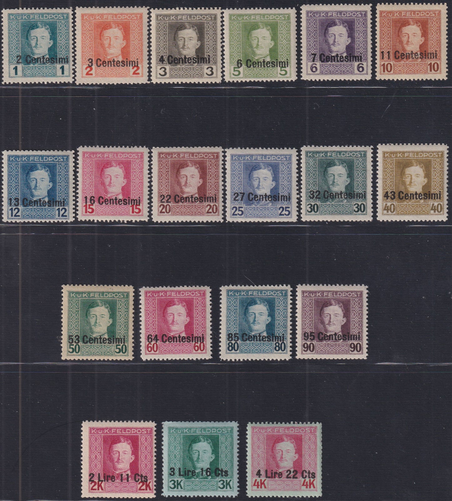 OA_117 - 1918 -  Occupazione Austriaca del Friuli e del Veneto, francobolli di Austria soprastampati, nuovi gomma integra (1/19)