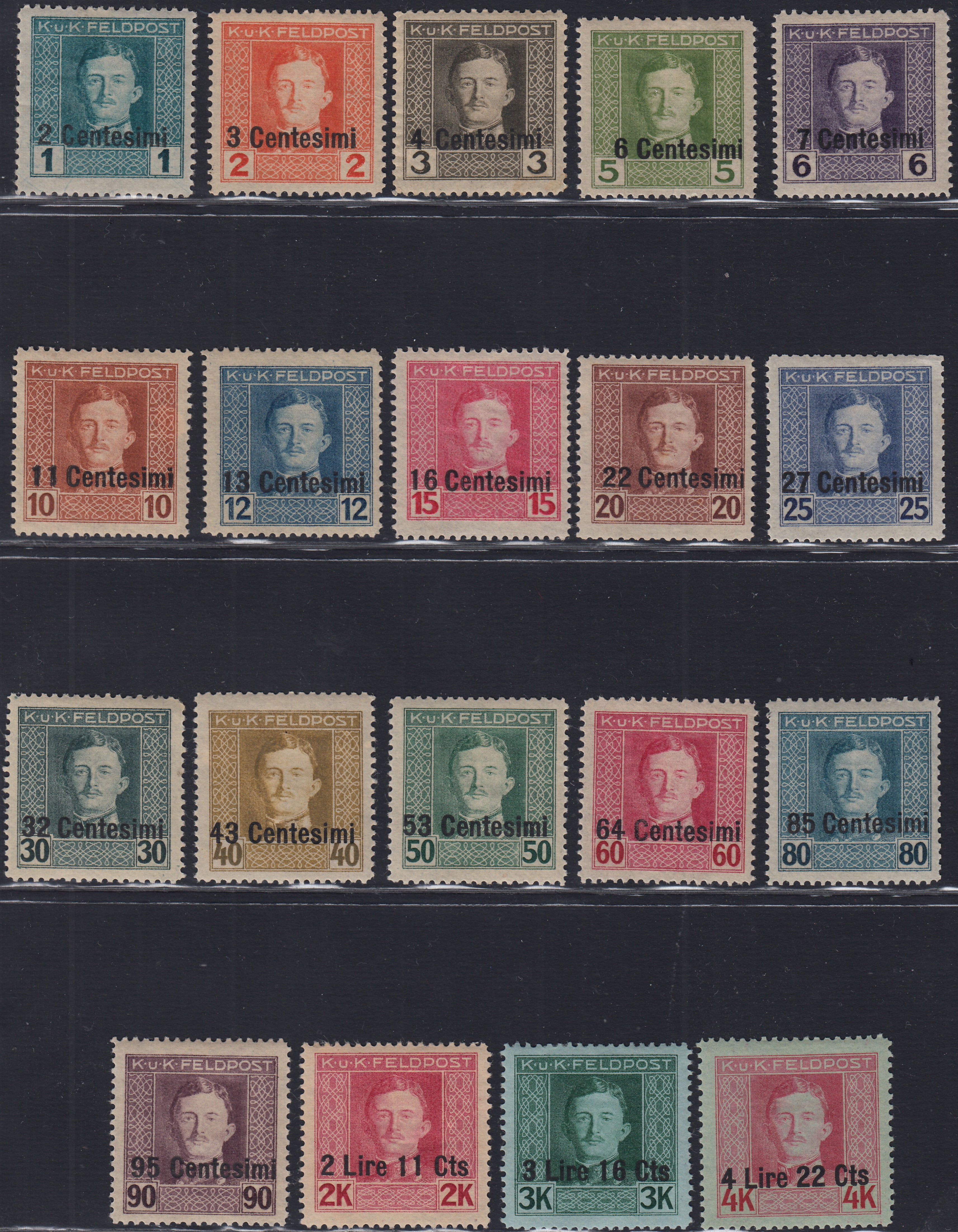 1918 - Austrian occupation of Friuli and Veneto, overprinted Austrian stamps, new TL (1/19) 