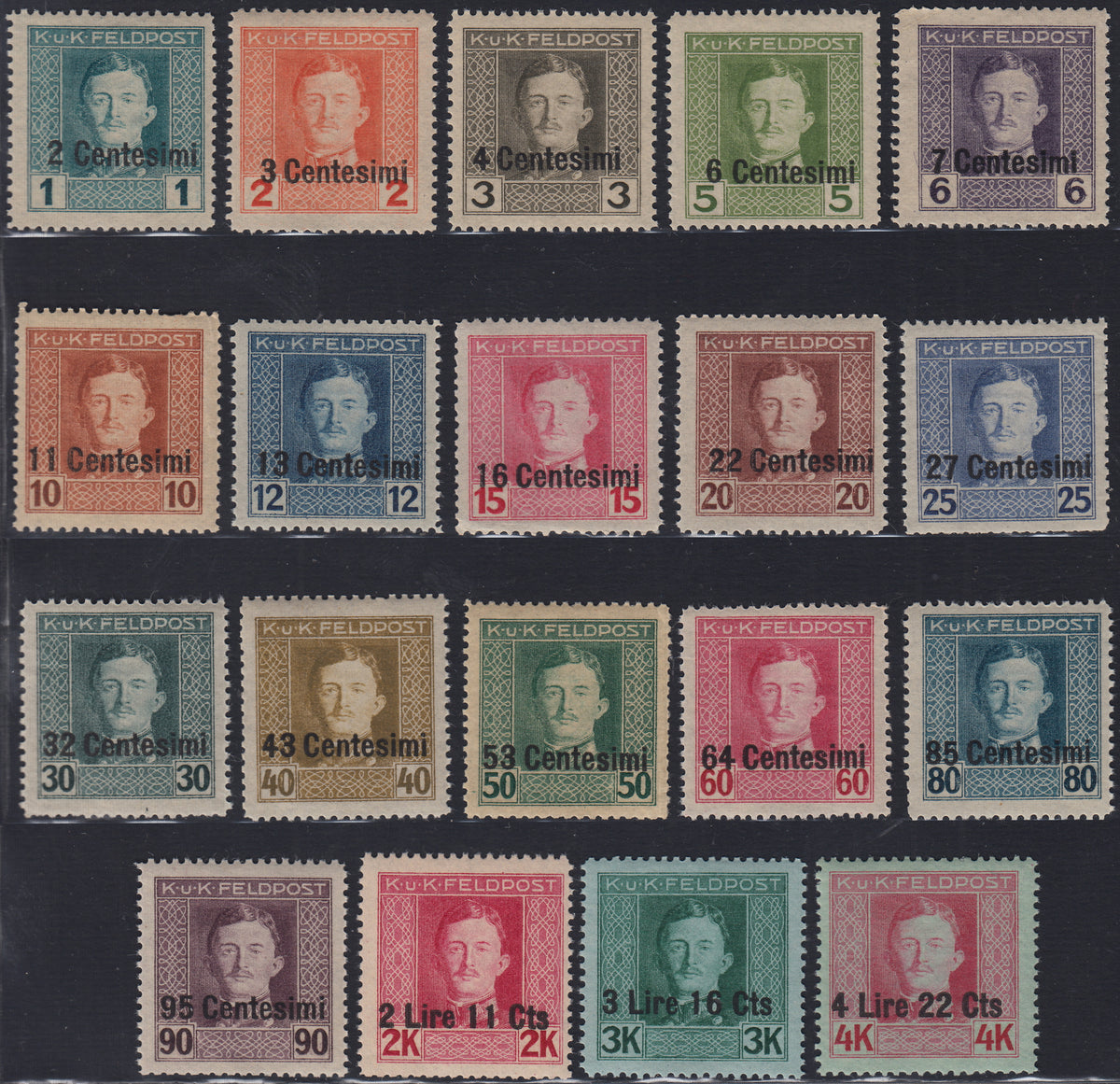 OA_119 - 1918 -  Occupazione Austriaca del Friuli e del Veneto, francobolli di Austria soprastampati, nuovi gomma integra (1/19)