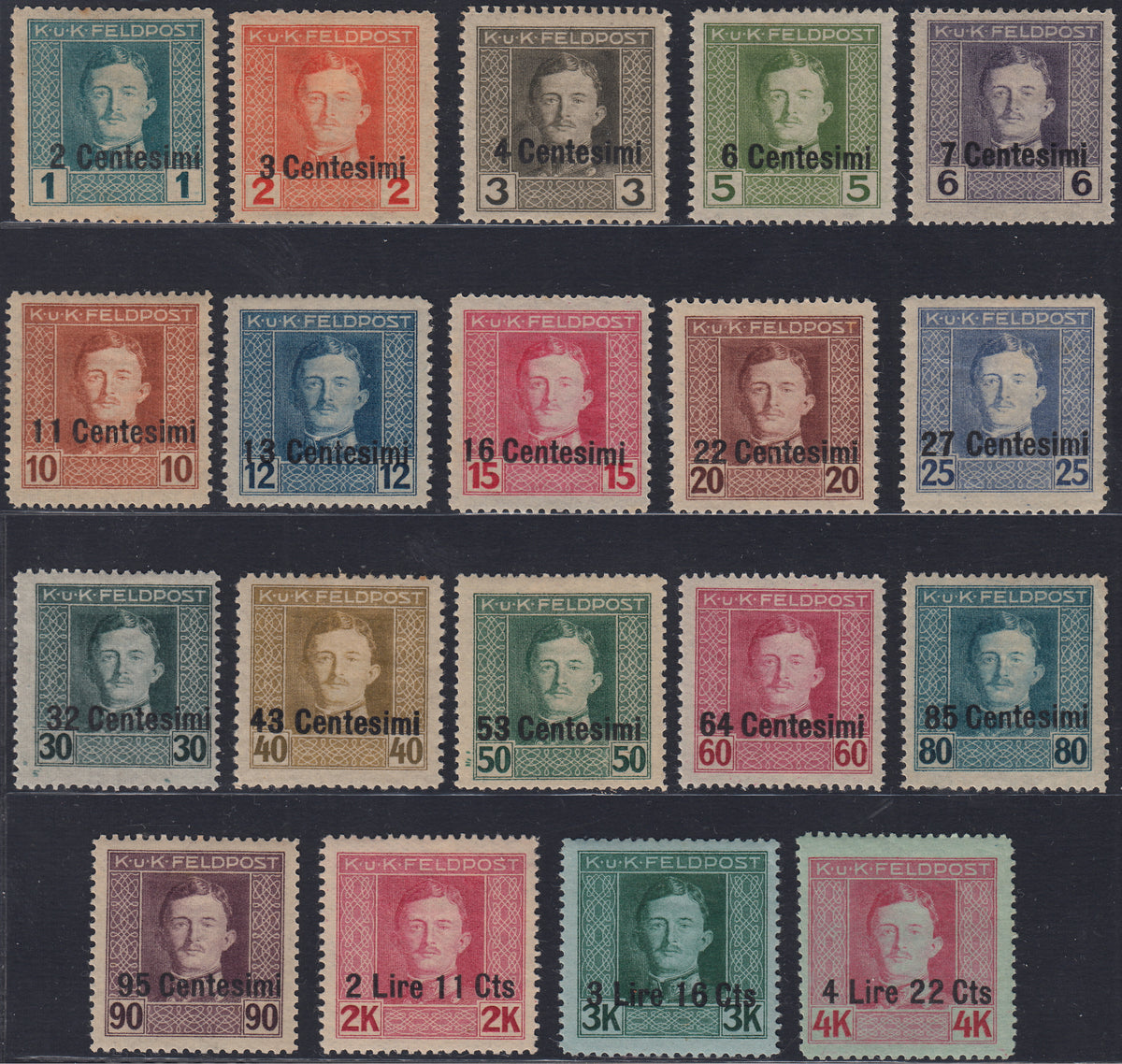 OA_120 - 1918 -  Occupazione Austriaca del Friuli e del Veneto, francobolli di Austria soprastampati, nuovi gomma originale (1/19)