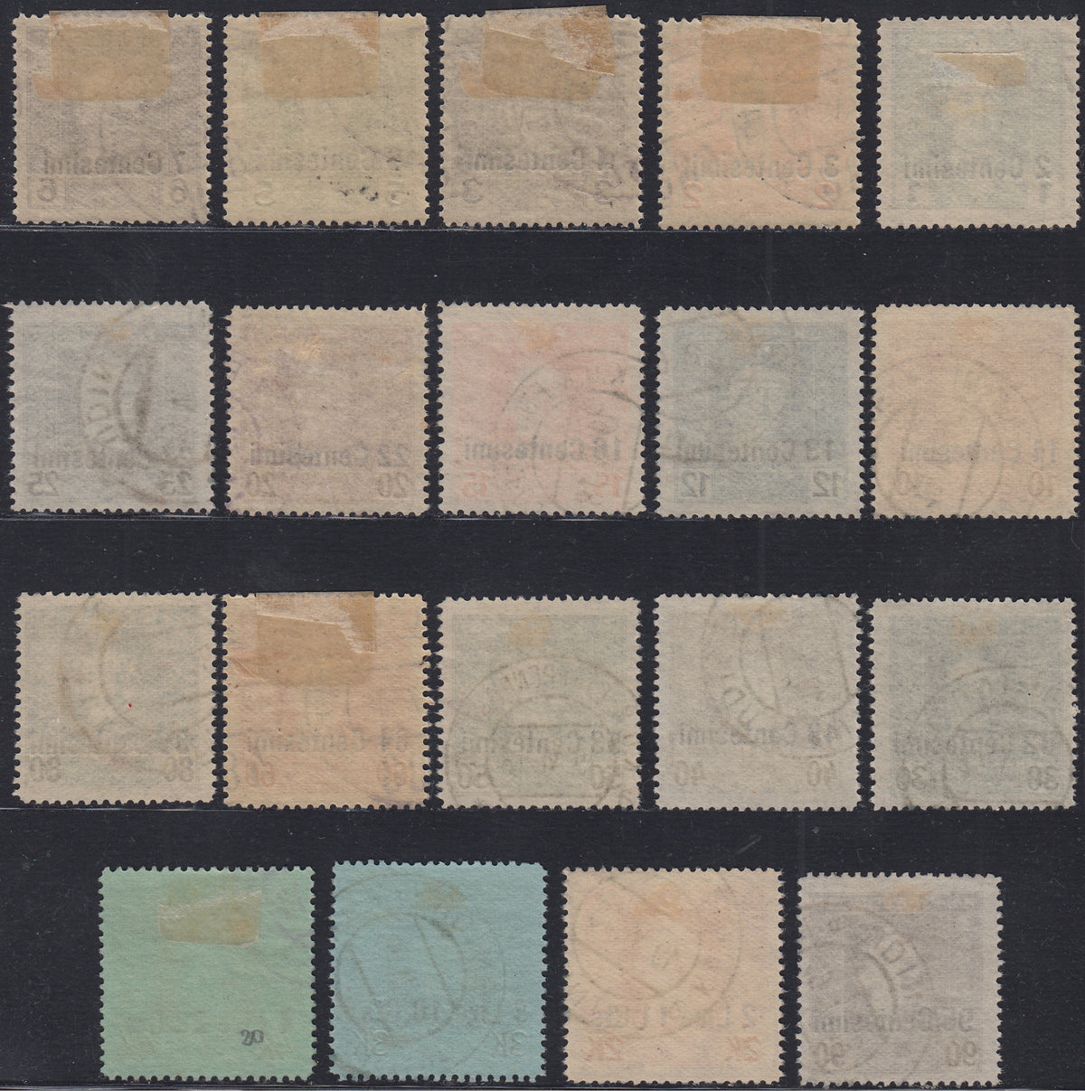 OA_121 - 1918 -  Occupazione Austriaca del Friuli e del Veneto, francobolli di Austria soprastampati, usati (1/19)