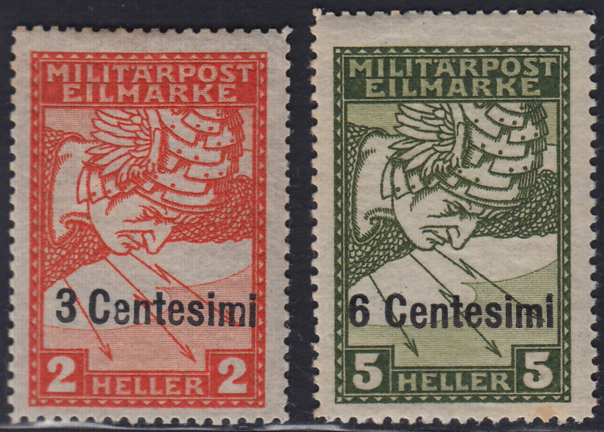 OA_124 - 1918 -  Occupazione Austriaca del Friuli e del Veneto, Espressi soprastampati su carta bianca nuovi con gomma integra (R1, R2)
