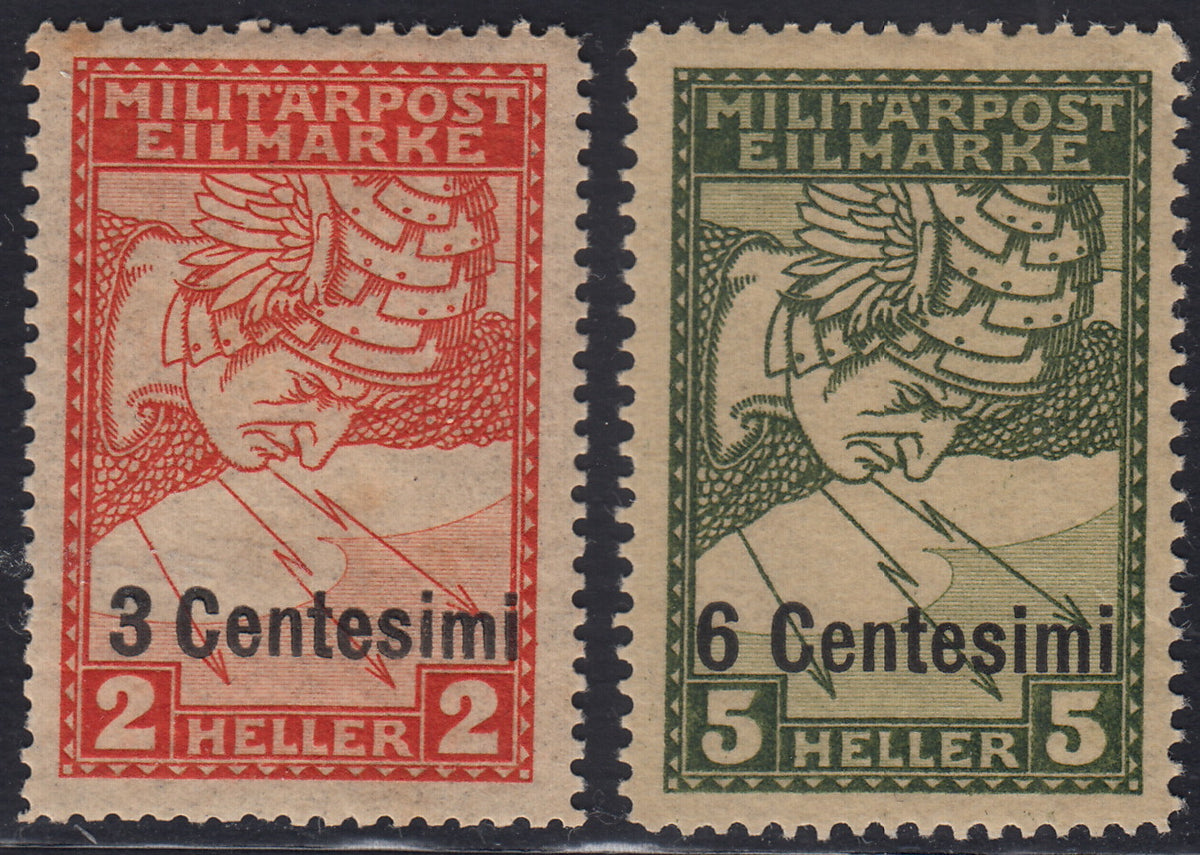 OA_125 - 1918 -  Occupazione Austriaca del Friuli e del Veneto, Espressi soprastampati su carta gialla nuovi con gomma originale (1, 2)