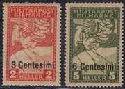 OA_125 - 1918 -  Occupazione Austriaca del Friuli e del Veneto, Espressi soprastampati su carta gialla nuovi con gomma originale (1, 2)
