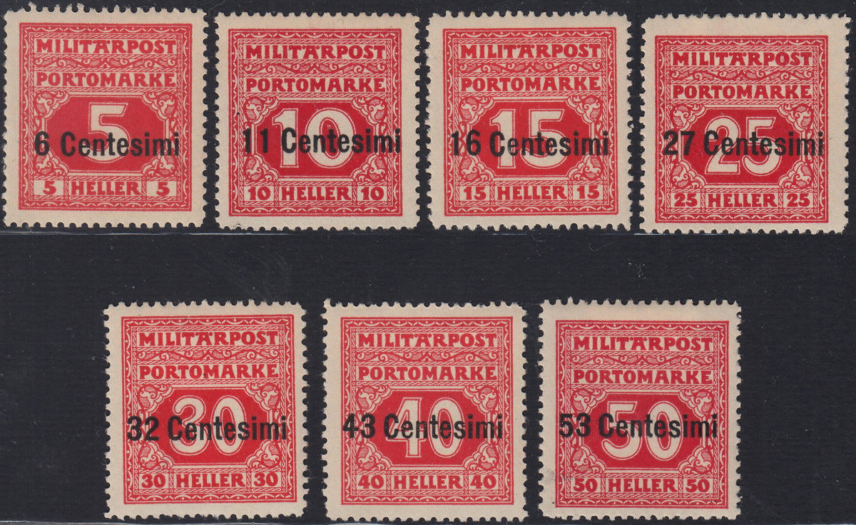 OA_126 - 1918 -  Occupazione Austriaca del Friuli e del Veneto, Segnatasse soprastampati serie completa nuova gomma originale (1/7)