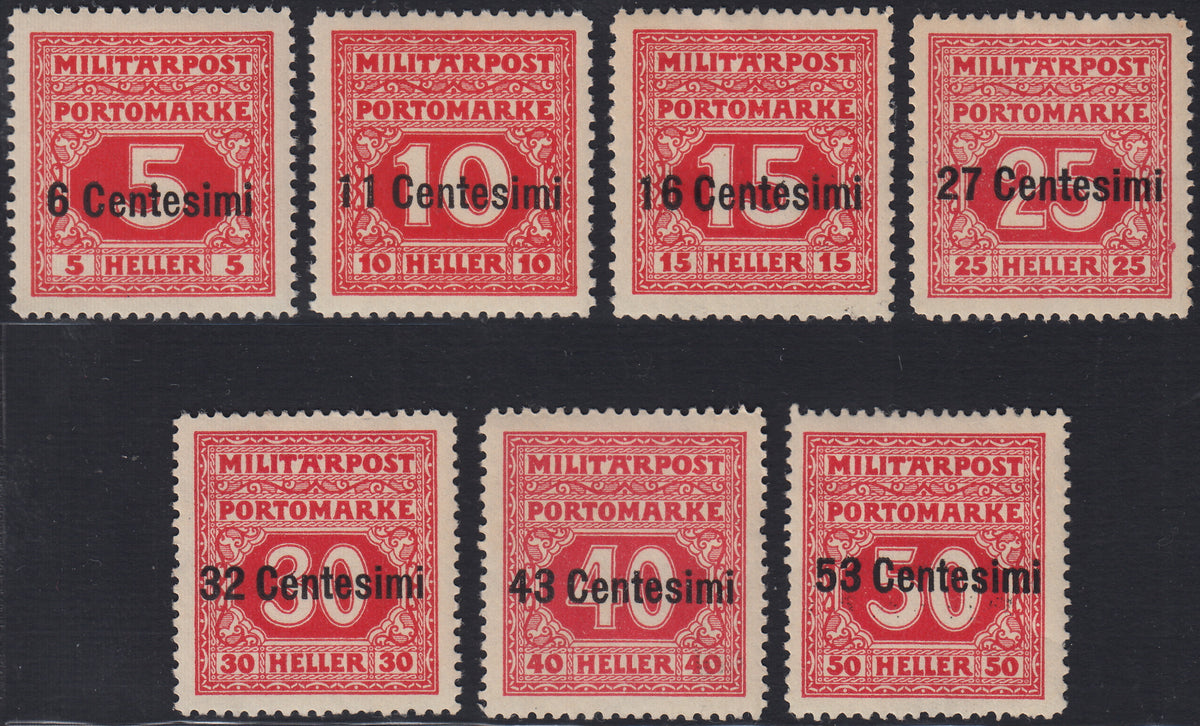 OA_127 - 1918 -  Occupazione Austriaca del Friuli e del Veneto, Segnatasse soprastampati serie completa nuova gomma integra (1/7)