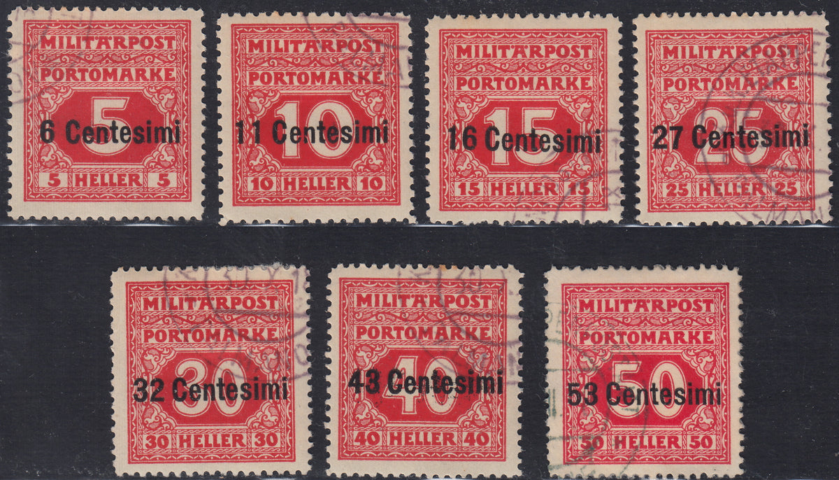 OA_128 - 1918 -  Occupazione Austriaca del Friuli e del Veneto, Segnatasse soprastampati serie completa usata (1/7)