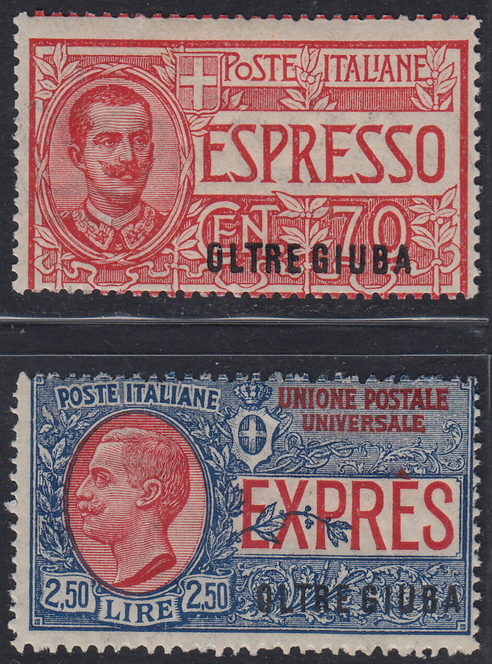 OG34 - 1926 - Espresso di Regno overprinted "OLTRE GIUBA" series of two values, new original rubber (E1, 2)
