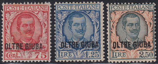 OG7 - 1926 - Oltre Giuba Floreale, serie dei tre valori nuova gomma originale (42/44)