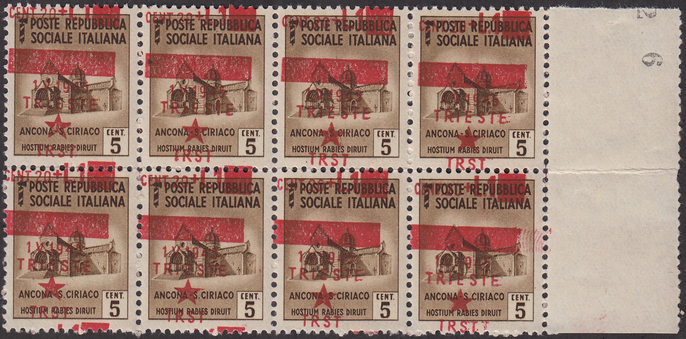 Occtri5 - 1945 - Yugoslav Occupation of Trieste, complete set of 11 stamps mint with intact gum (1/11)