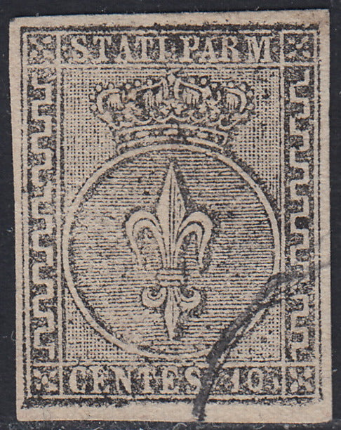 BO22-59 - 1859 - Efigie de Fernando II de Borbón, 1 grano verde oliva grisáceo claro II mesa papel Palermo nuevo con goma original, poco común y de hermosa calidad. (4, posición 28/100). 